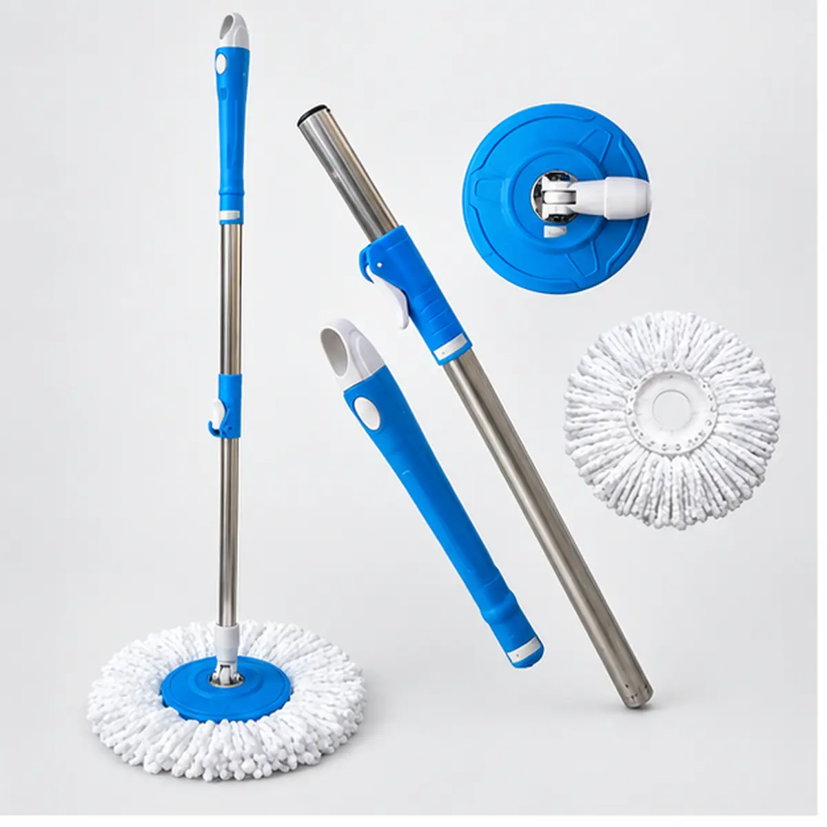 Moral Clean Replacement Spin Mop Handle Set MC-MH-101 front view